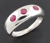 Стильное кольцо с розовыми сапфирами Серебро 925