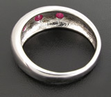 Стильное кольцо с розовыми сапфирами Серебро 925