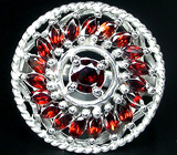 Эффектное кольцо с гранатами Серебро 925