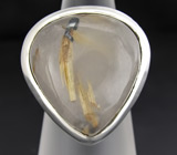 Кольцо с золотистым рутиловым кварцем Серебро 925