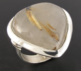 Кольцо с золотистым рутиловым кварцем Серебро 925