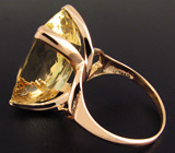 Кольцо с крупным гелиодором Золото