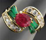 Кольцо из коллекции "Mia" с сапфиром, агатами и бесцветными цирконами Серебро 925