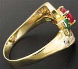 Кольцо из коллекции "Mia" с сапфиром, агатами и бесцветными цирконами Серебро 925