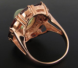 Кольцо из коллекции "Mia" с пренитом, гранатами и перидотами Серебро 925