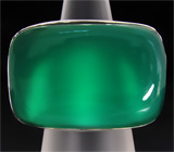 Массивное кольцо с зеленым агатом Серебро 925