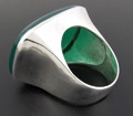 Массивное кольцо с зеленым агатом Серебро 925