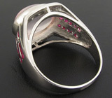 Кольцо с розовым кварцем, бесцветными топазами и сапфирами Серебро 925