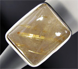 Крупное стильное кольцо с рутиловым кварцем Серебро 925