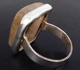 Крупное стильное кольцо с рутиловым кварцем Серебро 925