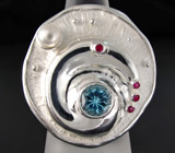 Кольцо с топазом, жемчужиной и сапфирами Серебро 925