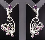 Ажурный комплект с аметистами Серебро 925