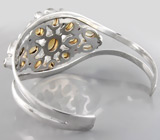 Браслет с золотистыми цитринами и аметистами Серебро 925