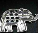 Брошь "Слон" с сапфирами Серебро 925