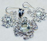 Комплект с зелеными аметистами Серебро 925