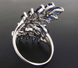 Элегантное кольцо с синими сапфирами Серебро 925