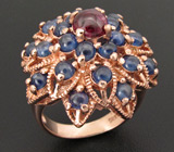 Кольцо из коллекции "Mia" с кабошонами сапфиров Серебро 925