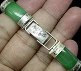 Стильный нефритовый браслет Серебро 925