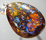 Крупный австралийский болдер опал 100+ карат на шнуре Серебро 925