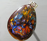 Крупный австралийский болдер опал 100+ карат на шнуре Серебро 925