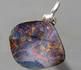 Австралийский болдер опал 4,76 карат на цепочке Серебро 925