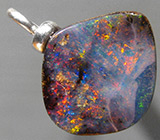 Австралийский болдер опал 4,76 карат на цепочке Серебро 925