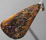 Австралийский болдер опал 43,02 карат на шнуре Серебро 925