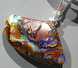 Австралийский болдер опал 17,86 карат на шнуре Серебро 925