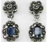 Серьги с сапфирами Серебро 925