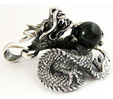 Подвеска «Дракон» с ониксом Серебро 925