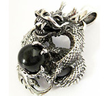 Подвеска «Дракон» с ониксом Серебро 925