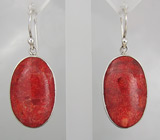 Серьги с кораллами Серебро 925
