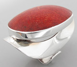 Кольцо с кораллом Серебро 925