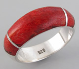 Кольцо с кораллами Серебро 925