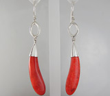 Серьги с кораллами Серебро 925