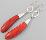 Серьги с кораллами Серебро 925