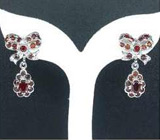Серьги с гранатом Серебро 925