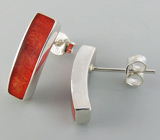 Серьги с кораллами Серебро 925