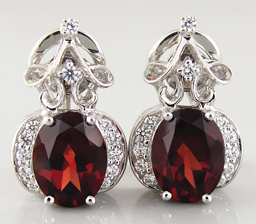 Серьги из коллекции "Sunshine" с гранатами