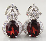 Серьги из коллекции "Sunshine" с гранатами Серебро 925