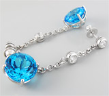 Серьги из коллекции "Sunshine" с топазами Серебро 925