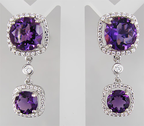 Серьги из коллекции "Sunshine" с аметистами