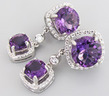 Серьги из коллекции "Sunshine" с аметистами Серебро 925
