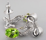 Серьги из коллекции "Sunshine" с перидотами Серебро 925