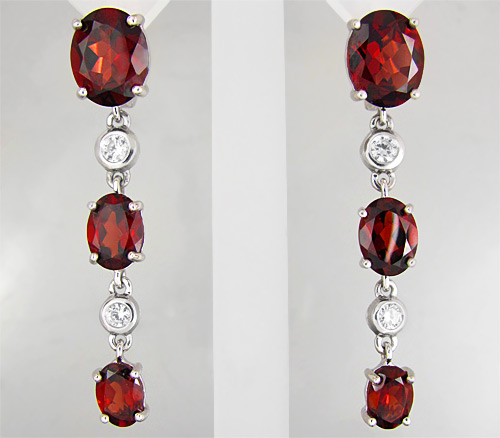 Серьги из коллекции "Sunshine" с гранатами