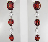 Серьги из коллекции "Sunshine" с гранатами Серебро 925