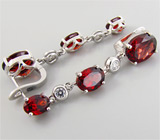 Серьги из коллекции "Sunshine" с гранатами Серебро 925