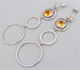 Серьги из коллекции "Sunshine" с золотистыми цитринами Серебро 925