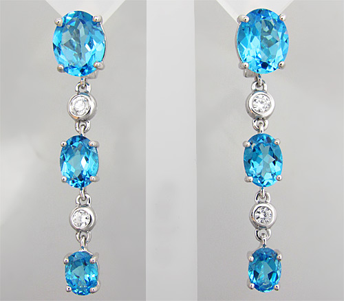 Серьги из коллекции "Sunshine" с топазами