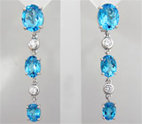 Серьги из коллекции "Sunshine" с топазами Серебро 925